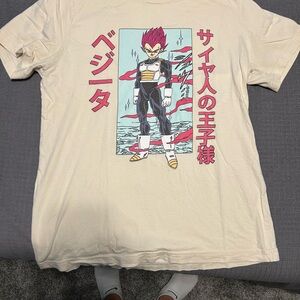 Cream Graphic Tee with Anime Design